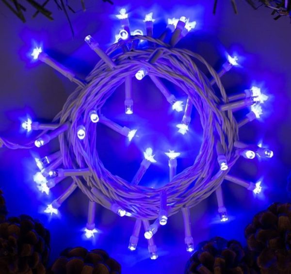 Гирлянда «Нить» 5 м, IP20, белая нить, 50 LED, свечение синее, 8 режимов Гирлянда «Нить» 5 м, IP20, белая нить, 50 LED, свечение синее, 8 режимов