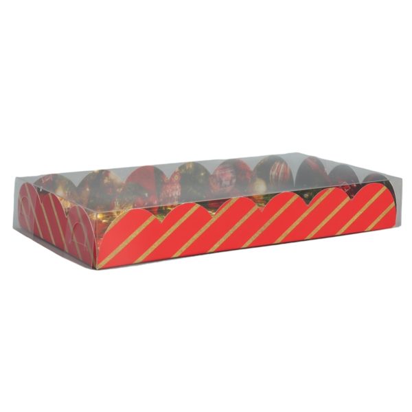 Коробка д/пирожных с PVC c крышкой 10.5 × 21 × 3 см, НГ / 5/