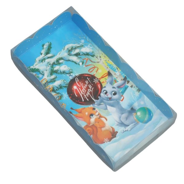 Коробка д/пирожных с PVC c крышкой 10.5 × 21 × 3 см, НГ / 5/