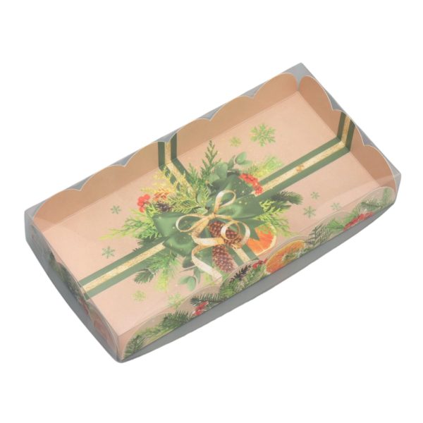 Коробка д/пирожных с PVC c крышкой 10.5 × 21 × 3 см, НГ / 5/