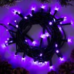 Гирлянда «Нить» 5 м, IP20, тёмная нить, 50 LED, свечение фиолетовое, 8 режимов