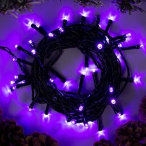 Гирлянда «Нить» 5 м, IP20, тёмная нить, 50 LED, свечение фиолетовое, 8 режимов