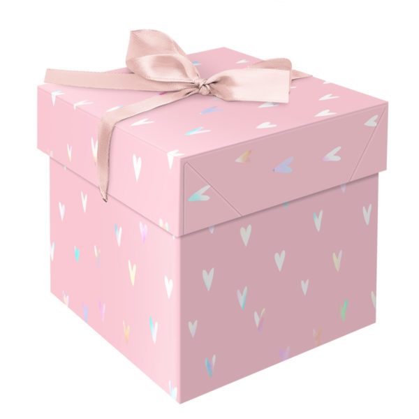 Коробка складная Квадрат 15*15*15см, подарочн. с лентой MESHU
