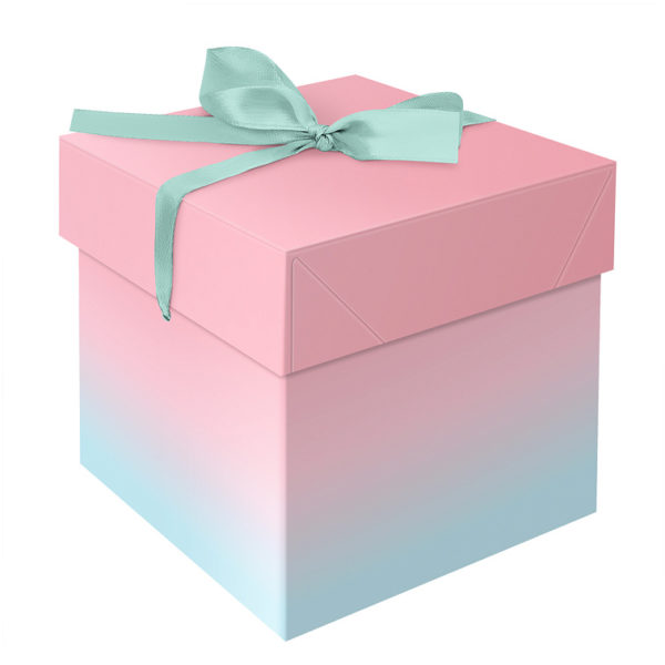 Коробка складная Квадрат 15*15*15см, подарочн. с лентой MESHU