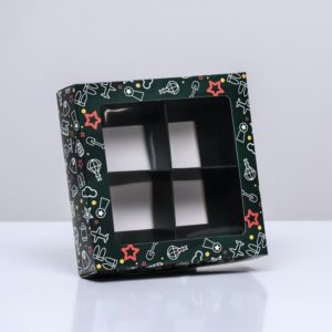 Коробка под 4 конфеты 12,6х12,6х3,5 см