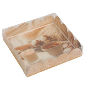 Коробочка д/печенья с PVC «С Любовью», 10,5 × 10,5 × 3 см