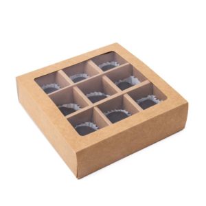 Коробка под 9 конфет 13,7х13,7х3,5 см