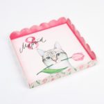 Коробка д/пирожных с PVC крышкой «8 марта», 21 × 21 × 3 см