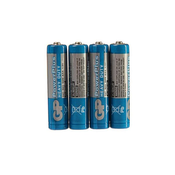 Батарейка GP PowerPlus R03/286/ААА, солевая, спайка /4/40/200/ Батарейка GP PowerPlus R03/286/ААА, солевая, спайка /4/40/200/