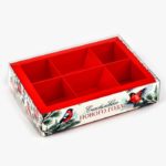 Коробка под 6 конфет 10*14,5*3см «Снегири»