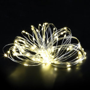 Гирлянда светодиодная нить уличная "Роса" 20м 200LED тепл.белый на батарейках, пульт