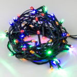 Гирлянда-нить 20LED разноцв. 2,8м, 8реж. провод зеленый