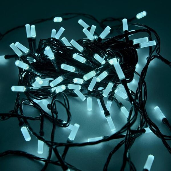 Гирлянда-нить "Лучики" 100LED бирюзовый 10м, 8 реж.