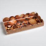 Коробка д/пирожных с PVC c крышкой «Шары», 10,5*10,5*3см, НГ /5/
