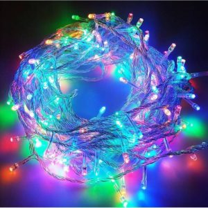 Гирлянда-нить 120LED RGB 8м, 8 реж.,прозр.провод с вилкой 220V