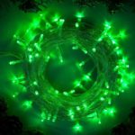 Гирлянда-нить 100LED зеленый 10м., 8реж., прозр.провод