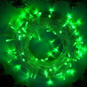 Гирлянда-нить  100LED зеленый 10м., 8реж., прозр.провод
