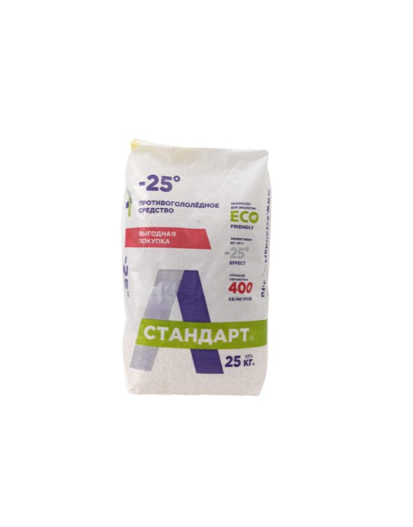 Реагент антигололёдный "А-Стандарт" -25C, 25кг /1/ (на основе: Натрий, калий хлор+ИнгибиторКоррозии) Реагент антигололёдный "А-Стандарт" -25C, 25кг /1/ (на основе: Натрий, калий хлор+ИнгибиторКоррозии)