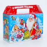 Коробка д/под картонная НГ 600 г. «ВРЕМЯ» с игрой и анимацией 120х120х190 /1/250/