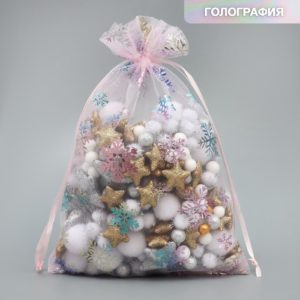 Мешочек подарочный из холщи “Елочки", 13 х 18 см
