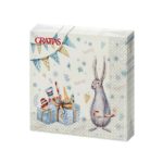 Салфетка 12л, 33х33, 3сл «БАННИ» Gratias