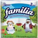 Полотенце бум. «FAMILIA» 2-сл, белые, 2рул/уп /12/14/