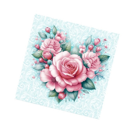 Салфетка 33*33 3-сл. 20л "Сердце из роз"
