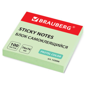 Стикеры BRAUBERG 76*76 пастельный зеленый 100л