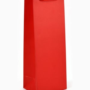 Сумка бум. п/бутылку НГ 13*35*10 "Красный"