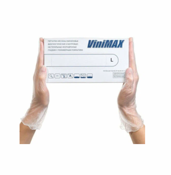 Перчатки винил L "ARCHDALE ViniMAX" /50пар/ /1/10/ Перчатки винил L "ARCHDALE ViniMAX" /50пар/ /1/10/