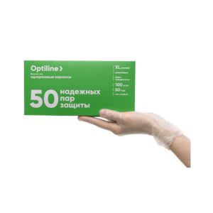 Перчатки винил XL "OL"  /50пар/пач/ /10/ МАРКИРОВКА