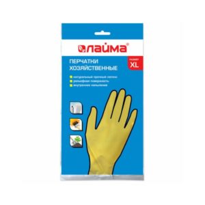Перчатки латексные XL "Лайма" Стандарт многоразовые х/б напыление /12/