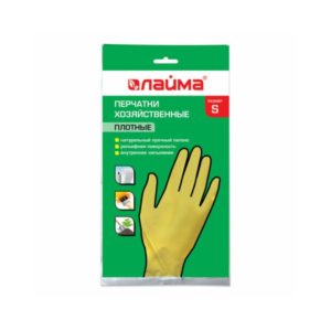 Перчатки латексные S "Лайма" Люкс многоразовые х/б напыление плотные /12/